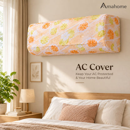 Floral Air Conditioner Cover – Decorative AC Dust Protection Cover