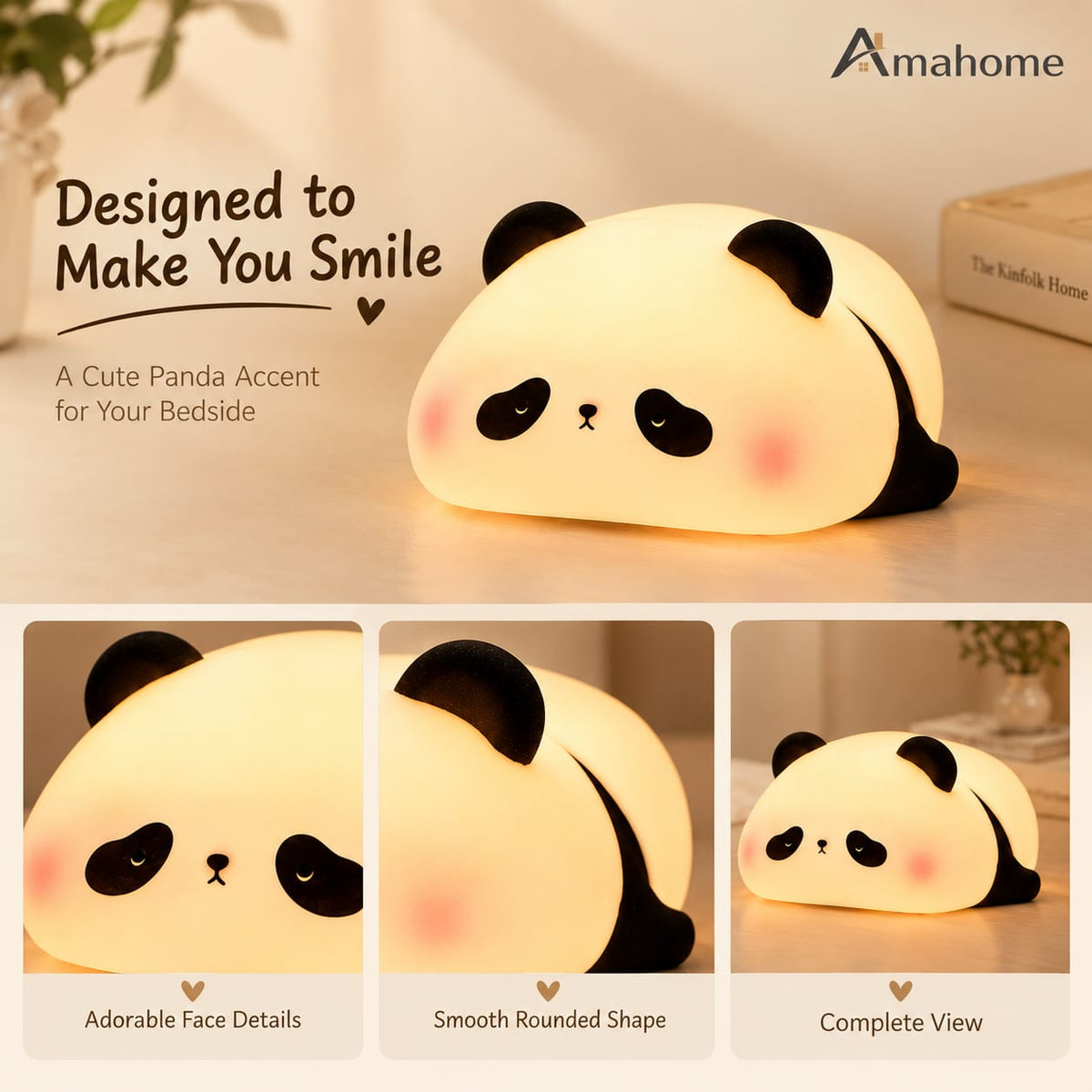Cute Panda LED Night Lamp – Soft Glow Bedside Light for Bedroom & Kids Room