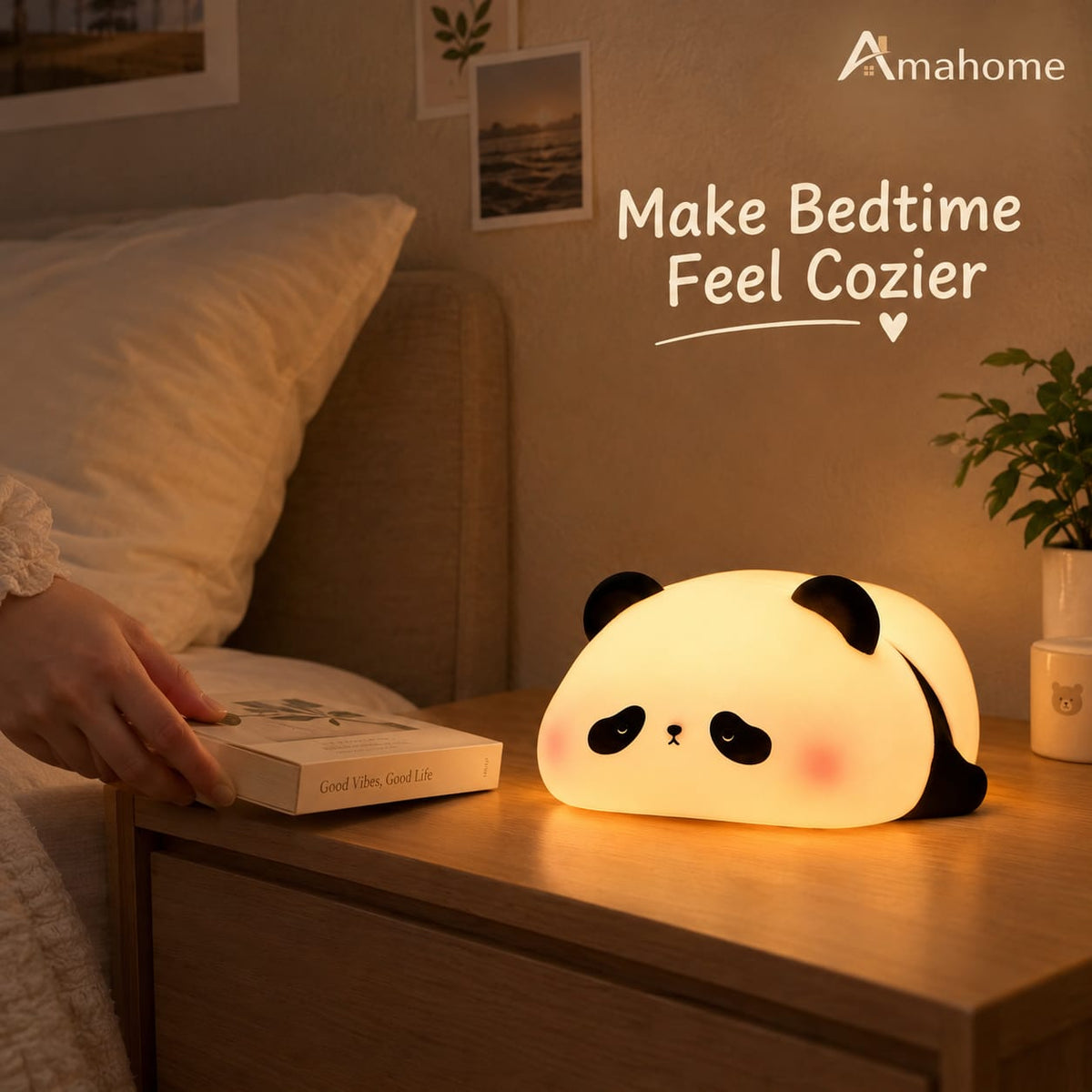 Cute Panda LED Night Lamp – Soft Glow Bedside Light for Bedroom & Kids Room