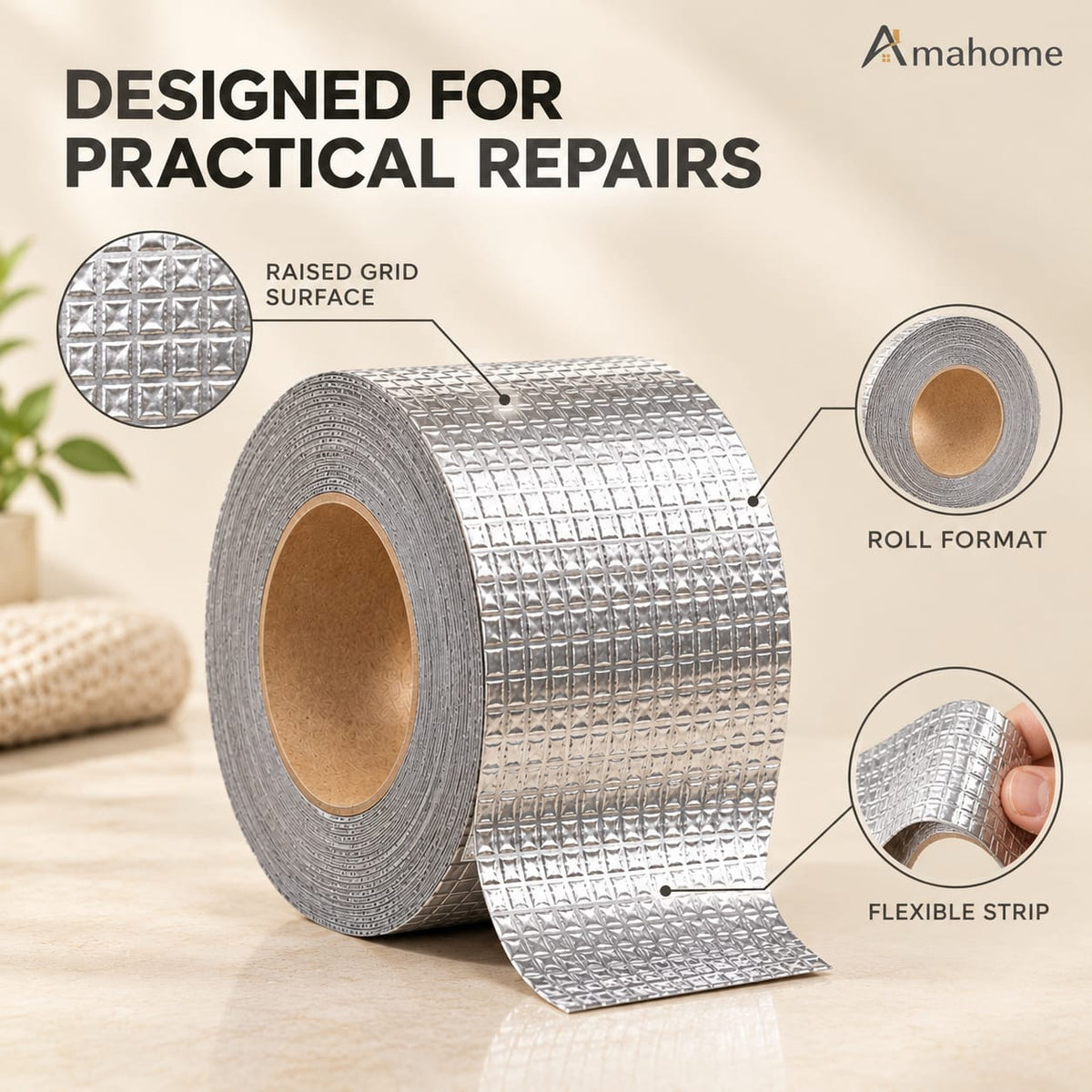 Silver Waterproof Repair Tape – Self-Adhesive Leak Repair & Sealing Tape for Pipes, Roofs & Home Repairs