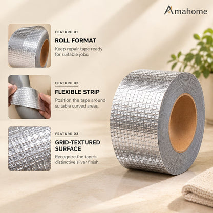 Silver Waterproof Repair Tape – Self-Adhesive Leak Repair & Sealing Tape for Pipes, Roofs & Home Repairs