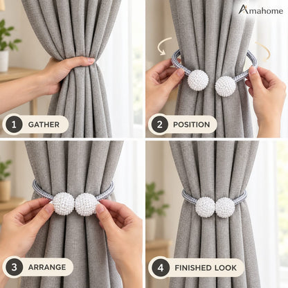 Decorative Beaded Curtain Tiebacks – Braided Rope Curtain Holdbacks
