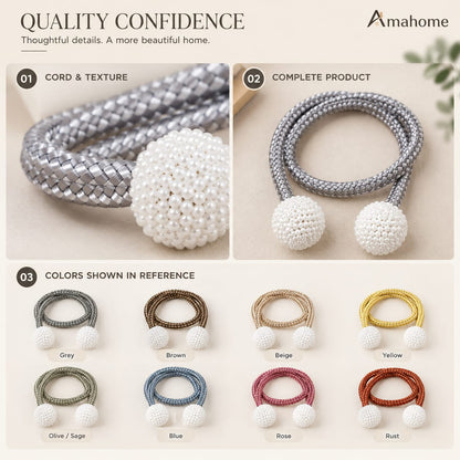 Decorative Beaded Curtain Tiebacks – Braided Rope Curtain Holdbacks