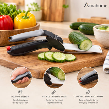 2-in-1 Manual Vegetable Slicer & Cutter – Fast & Easy Kitchen Chopper
