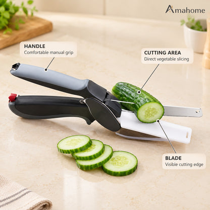 2-in-1 Manual Vegetable Slicer & Cutter – Fast & Easy Kitchen Chopper