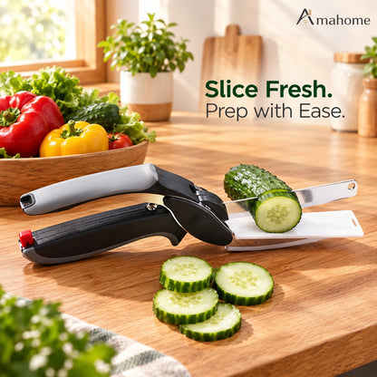 2-in-1 Manual Vegetable Slicer & Cutter – Fast & Easy Kitchen Chopper