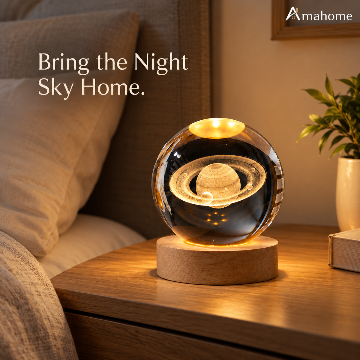 Celestial Crystal Planet Lamp – Premium LED Night Light