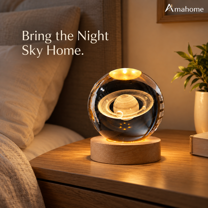 Celestial Crystal Planet Lamp – Premium LED Night Light