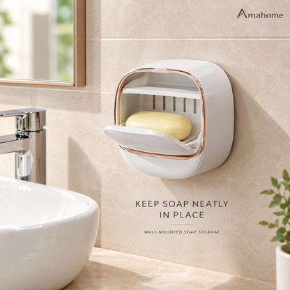 Wall-Mounted Soap Holder – Space Saving Bathroom Organizer
