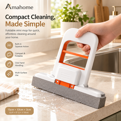Handheld Floor Cleaning Brush – Compact Squeeze Cleaning Tool with Horizontal Cleaning Head