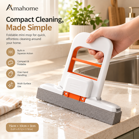 Handheld Floor Cleaning Brush – Compact Squeeze Cleaning Tool with Horizontal Cleaning Head