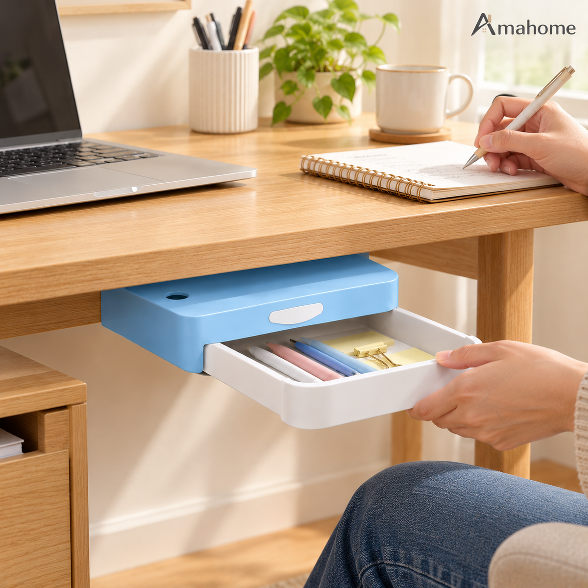 Under Desk Sliding Drawer Organizer – Hidden Storage Box