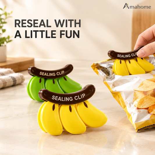 Cute Banana-Shaped Bag Sealing Clips – Reusable Food Storage Clips for Snacks & Kitchen Bags