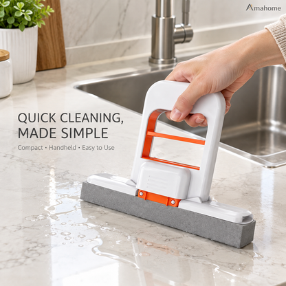 Handheld Floor Cleaning Brush – Compact Squeeze Cleaning Tool with Horizontal Cleaning Head