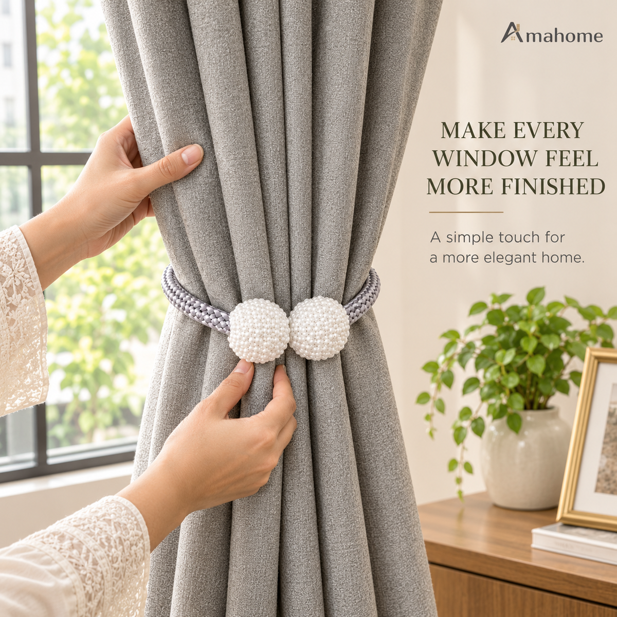 Decorative Beaded Curtain Tiebacks – Braided Rope Curtain Holdbacks