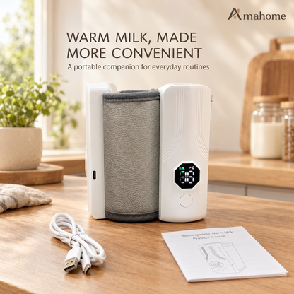 Portable Rechargeable Baby Bottle Warmer – USB Charging Milk Warmer with Digital Display