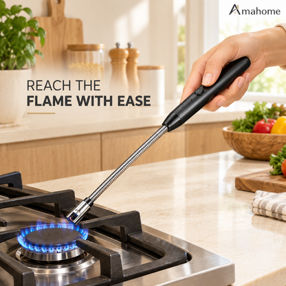 Long Reach Candle & Gas Stove Lighter – Flexible Neck Utility Igniter