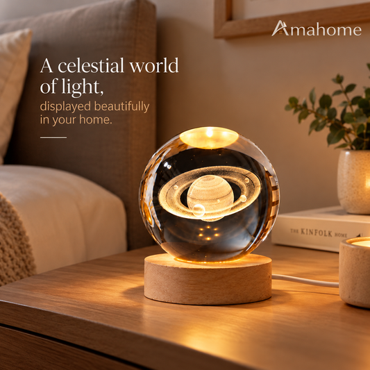 Celestial Crystal Planet Lamp – Premium LED Night Light