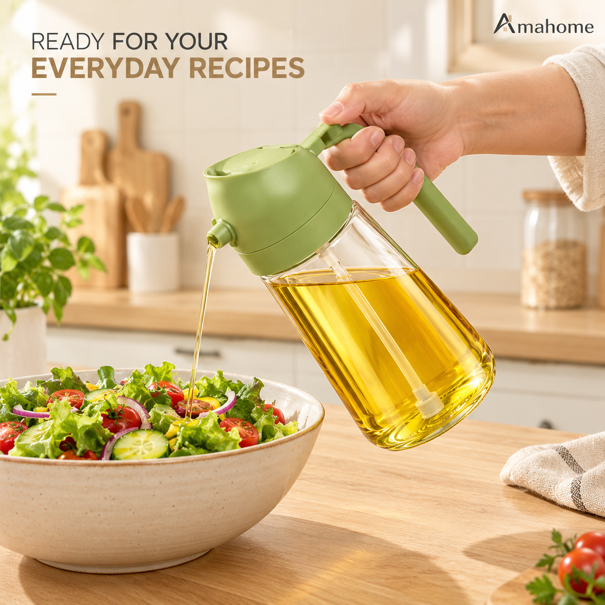 470ml 2-in-1 Oil Spray & Pour Dispenser Bottle – Kitchen Cooking Oil Sprayer with Handle