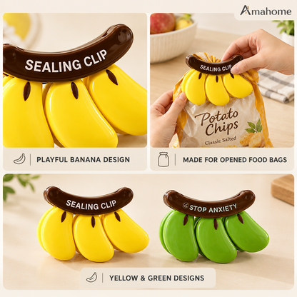 Cute Banana-Shaped Bag Sealing Clips – Reusable Food Storage Clips for Snacks & Kitchen Bags