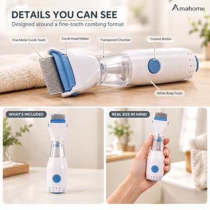 Electric Lice Comb – Gentle Scalp &amp; Lice Removal Comb