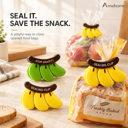 Cute Banana-Shaped Bag Sealing Clips – Reusable Food Storage Clips for Snacks & Kitchen Bags