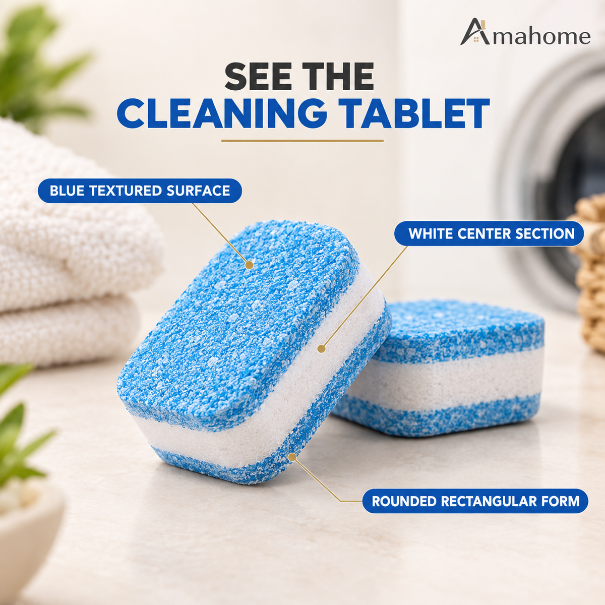Washing Machine Deep Cleaning & Decontamination Tablets – 1-2 Tablet Use
