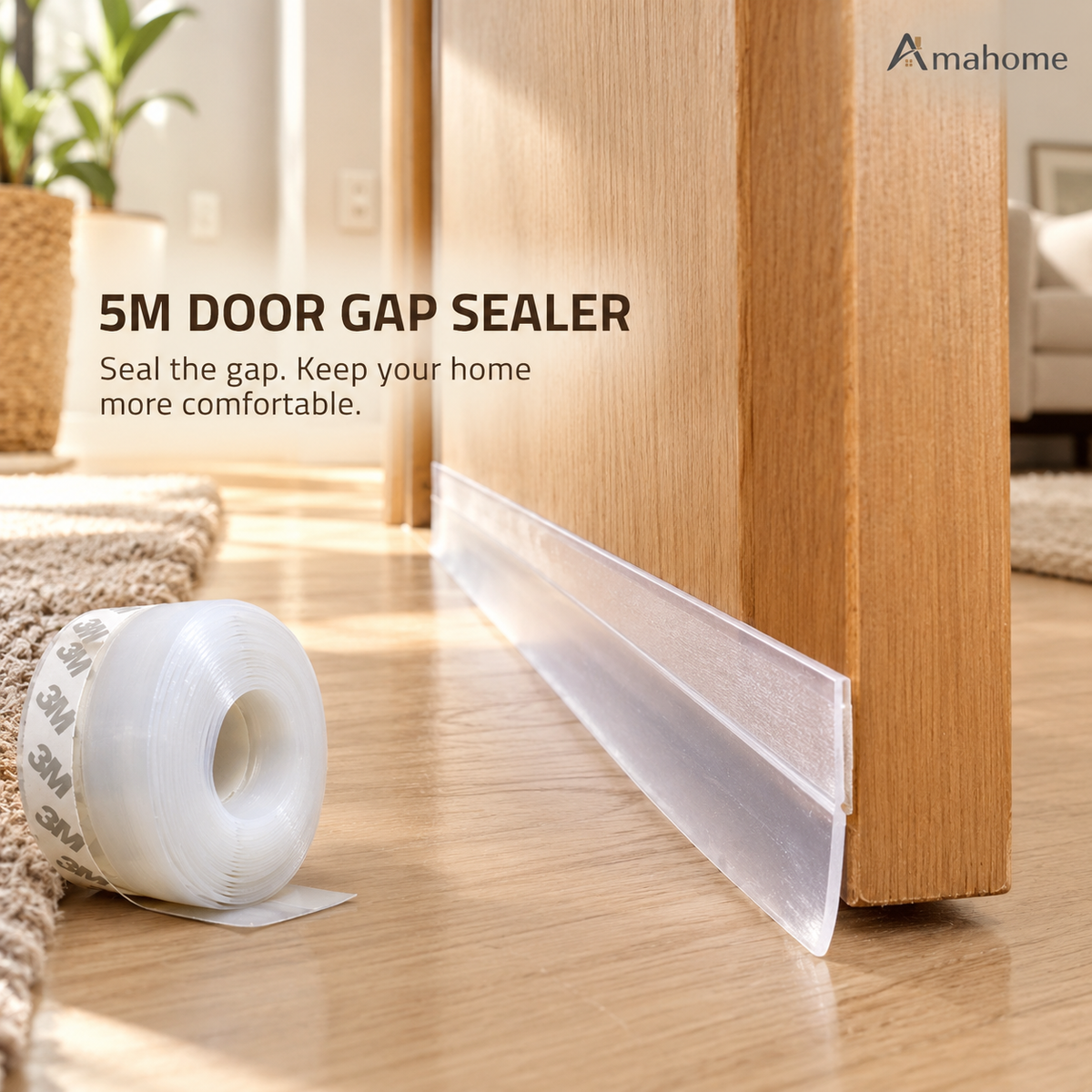 5M Silicone Door Gap Sealer Tape for Drafts, Dust & Pest Control