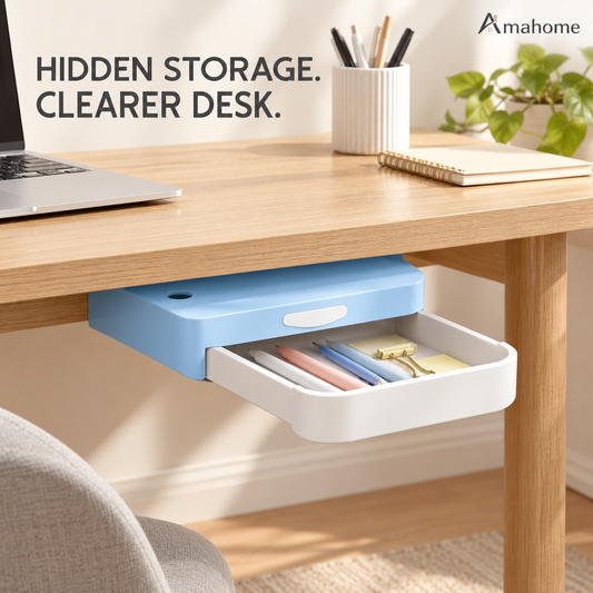 Under Desk Sliding Drawer Organizer – Hidden Storage Box
