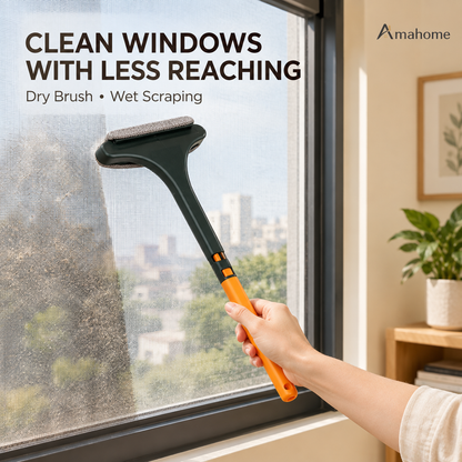 2-in-1 Window Squeegee & Scrubber Cleaning Tool – 45cm