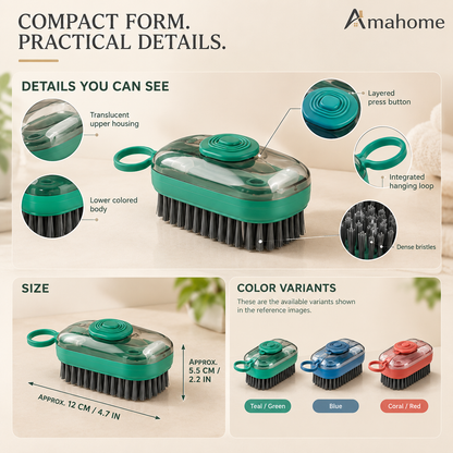 Liquid-Dispensing Cleaning Brush – Teal Scrubbing Brush