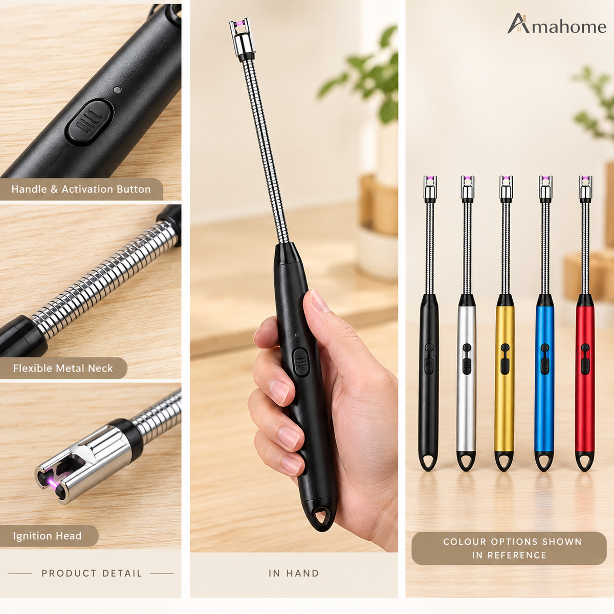 Long Reach Candle & Gas Stove Lighter – Flexible Neck Utility Igniter