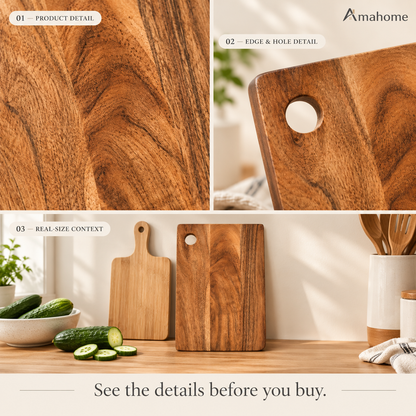 Premium Wooden Chopping Board – Natural Wood Kitchen Cutting Board