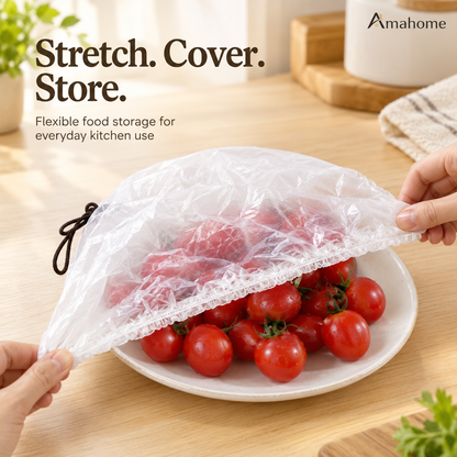Flexible Food Storage Cover Bags – Stretchable Drawstring Food Protector