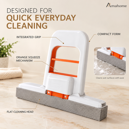 Handheld Floor Cleaning Brush – Compact Squeeze Cleaning Tool with Horizontal Cleaning Head