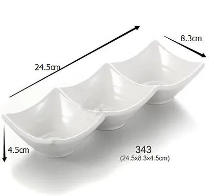 3 Section Multi-Purpose Sauce Dipping Dish