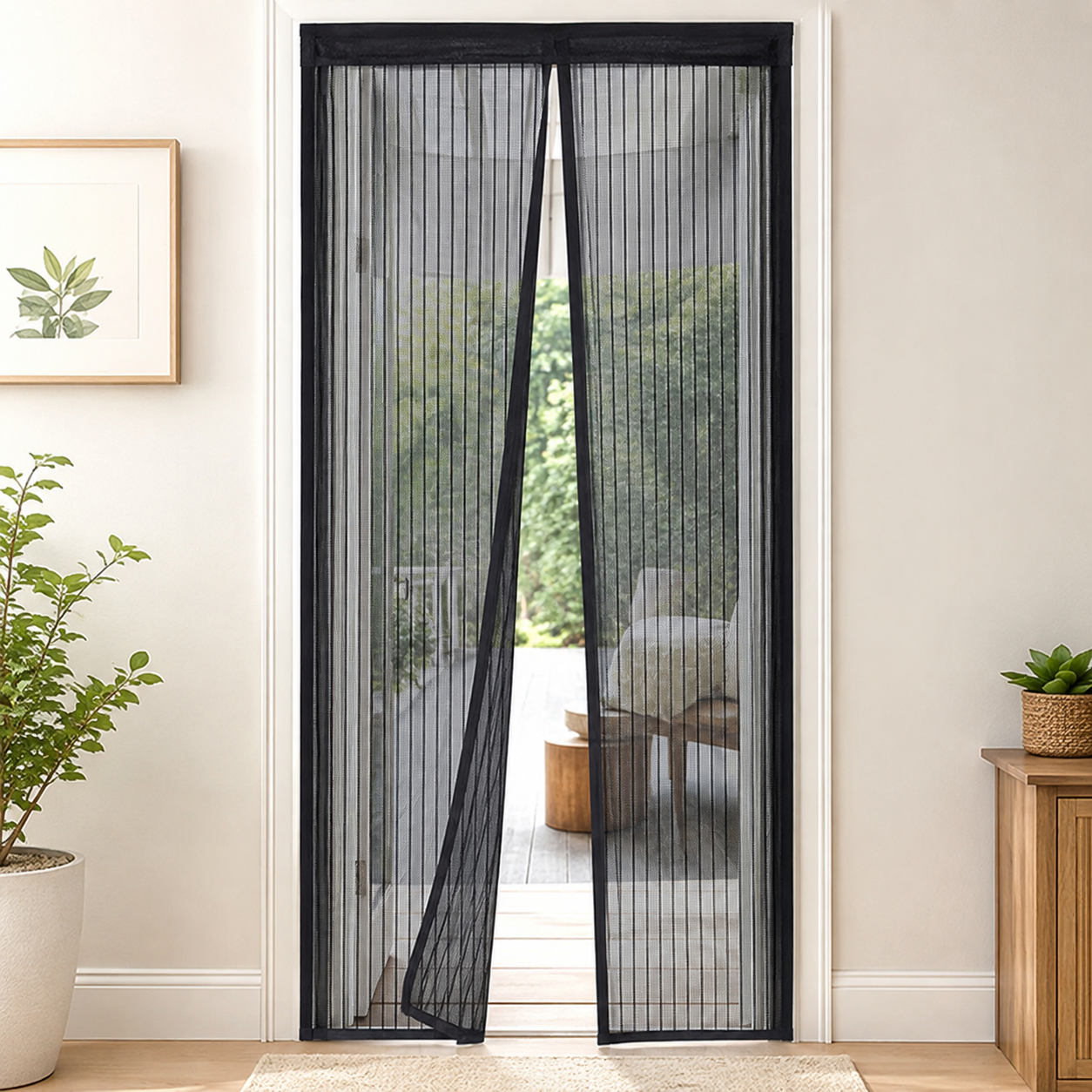 Magic Mesh Instant Screen Door – Tool-Free Installation for Bug-Free Fresh Air